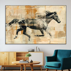 Chines Style Running Horse Western Wall Art | Farmhouse Wall