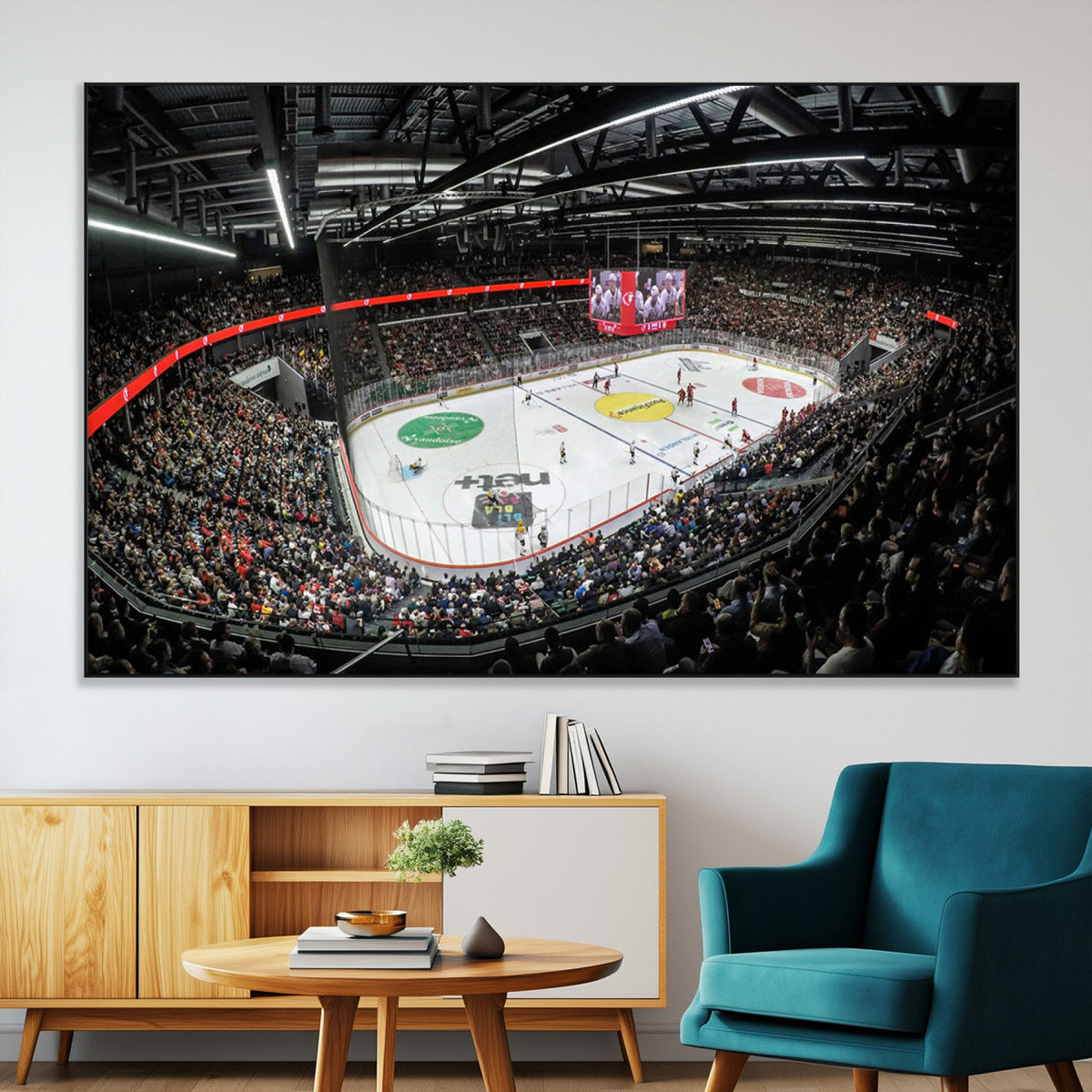 Vaudoise Lausanne Ice Hockey Arena Stadium Wall Art Canvas,