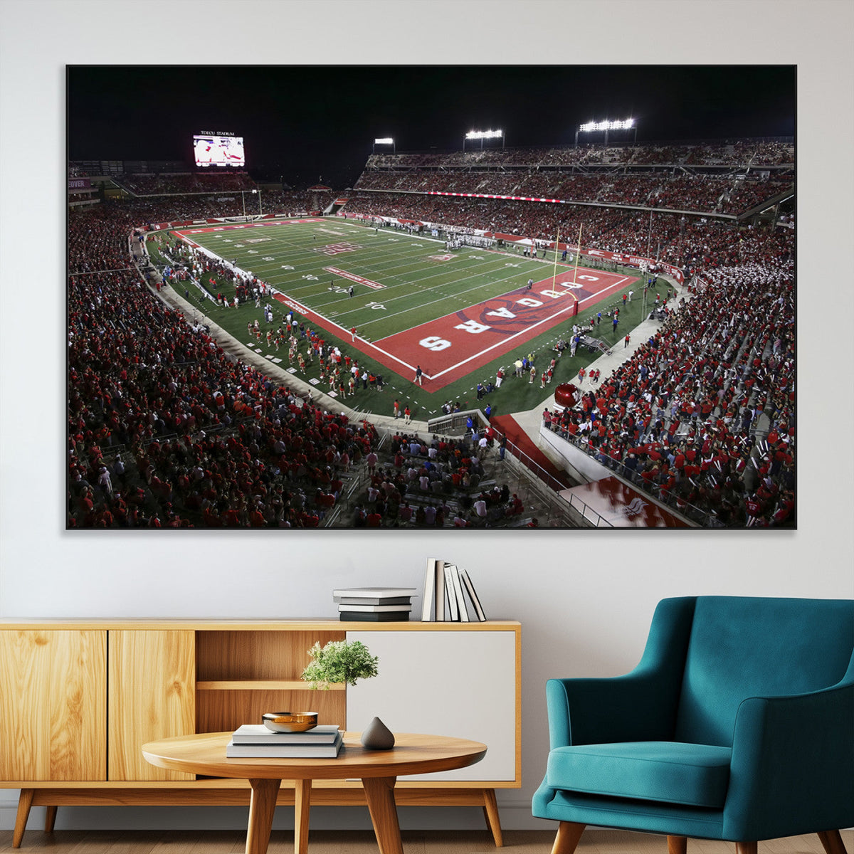 Houston Cougars Football Team Print - Houston TDECU Stadium