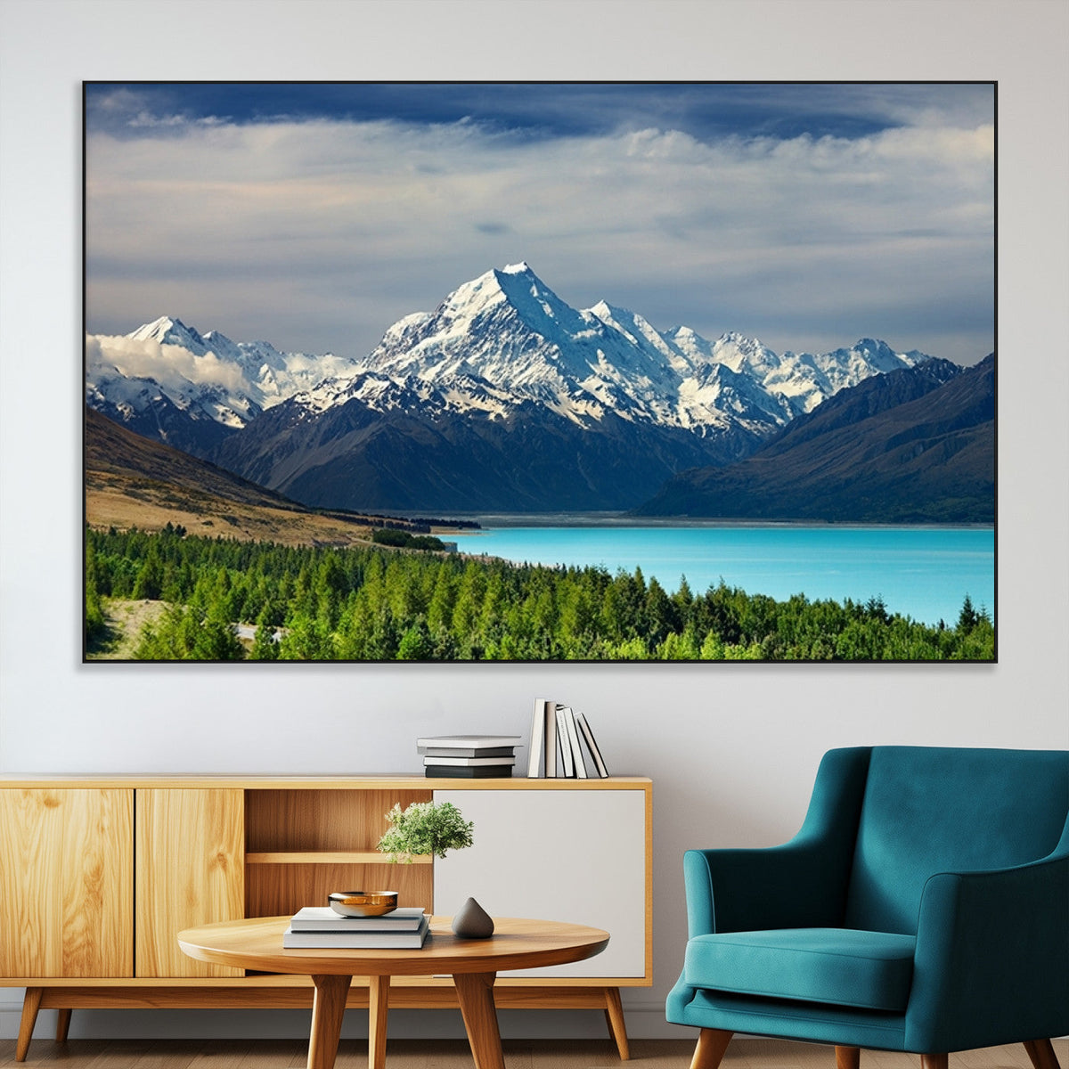 Mount Cook and Lake Pukaki Canvas Wall Art Print – Majestic