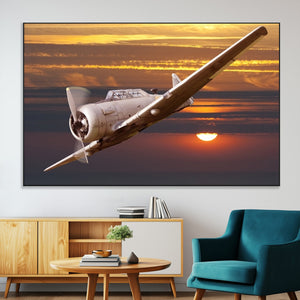 Old War Plane Wall Art Canvas Print