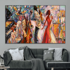 Abstract Afro American Jazz Canvas Wall Art | Music-Inspired