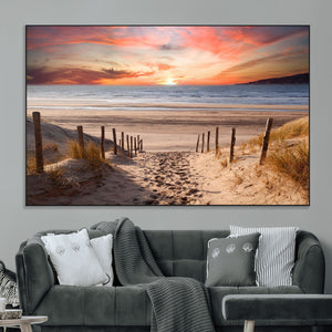 Sunset on the Sea Wall Art Canvas Print