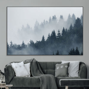 Foggy Pine Forest Wall Art Canvas Print