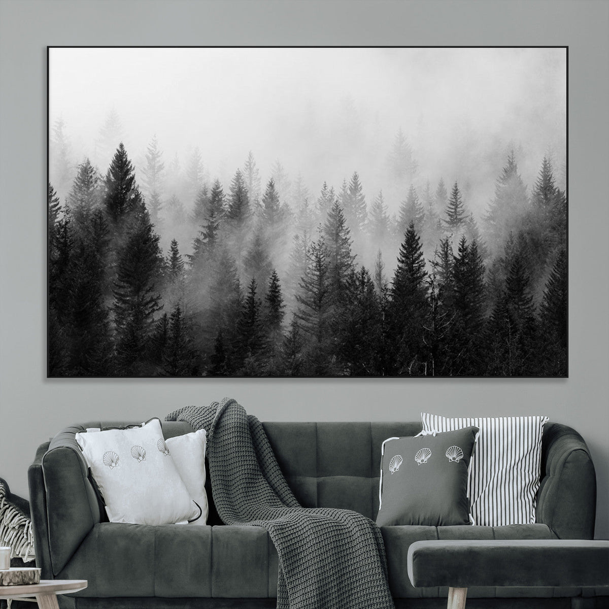 Fogy Forest Canvas Wall Art Print - Mountain Wall Art with