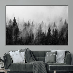 Fogy Forest Canvas Wall Art Print - Mountain Wall Art with