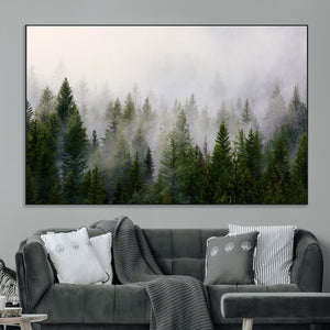 Forest Wall Art Canvas Print | Foggy Forest Wall Art | Pine