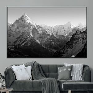 Everest Himalaya Mountain Peaks Black & White Triptych