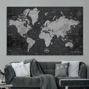 World Map Canvas Print – Detailed Map of the World Wall Art