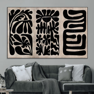 Canvas Print Wall Art Abstract Art Boho, Framed Boho Art
