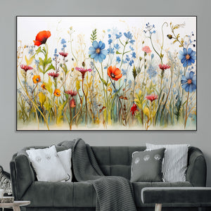Colorful Wildflower Canvas Wall Art - Vibrant Floral