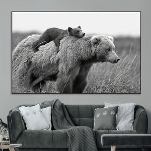 Bear and Cub Wall Art Canvas | 399 Bear Cub