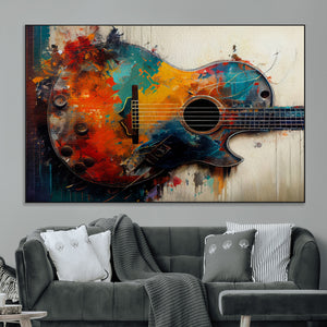 Abstract Guitar Wall Art Canvas | Vibrant Music-Inspired Art