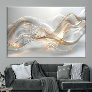 Abstract art Grey and Gold Lines Wall Art