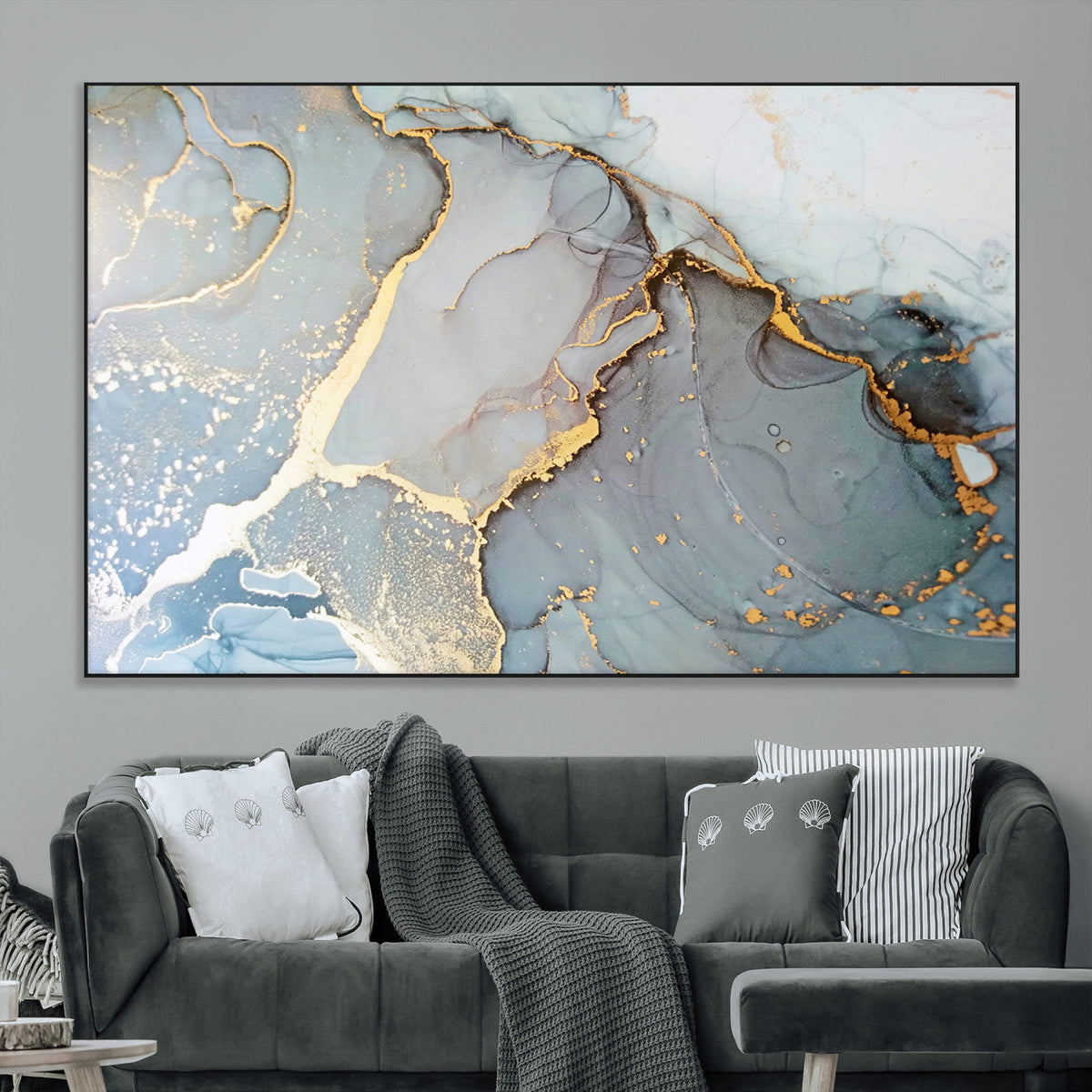 Large Abstract Marble Wall Art Canvas Print for Living Room