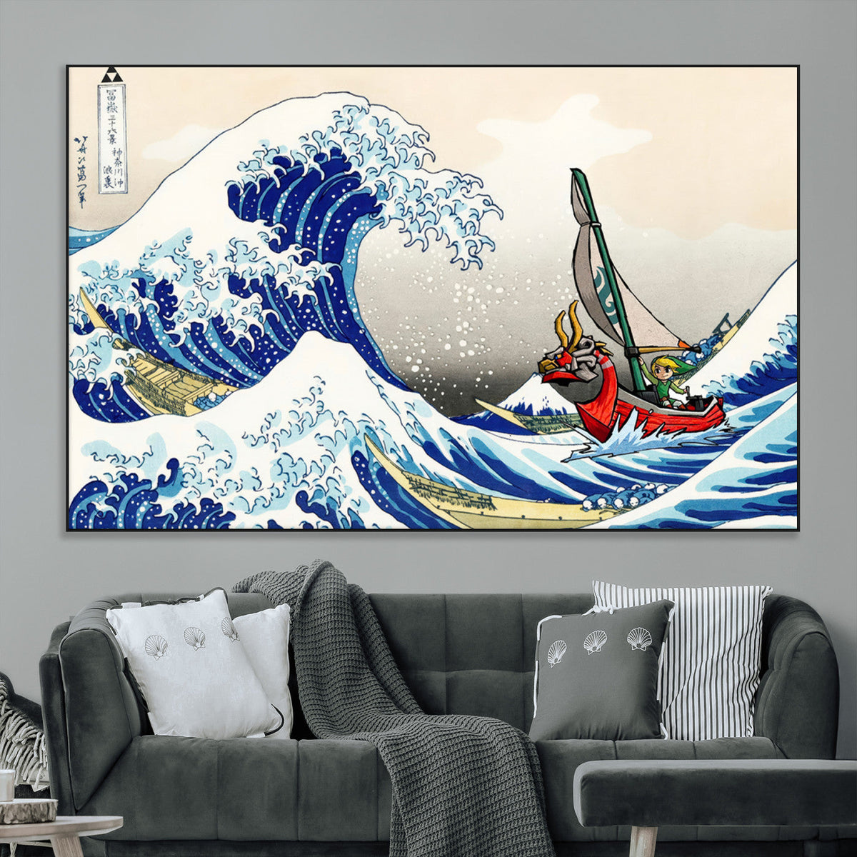 Katsushika Hokusai Kanagawa Giant Wave Wall Art Canvas Print