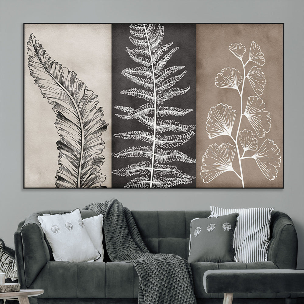 Minimalist Botanical Wall Art Canvas Print, Framed and Ready