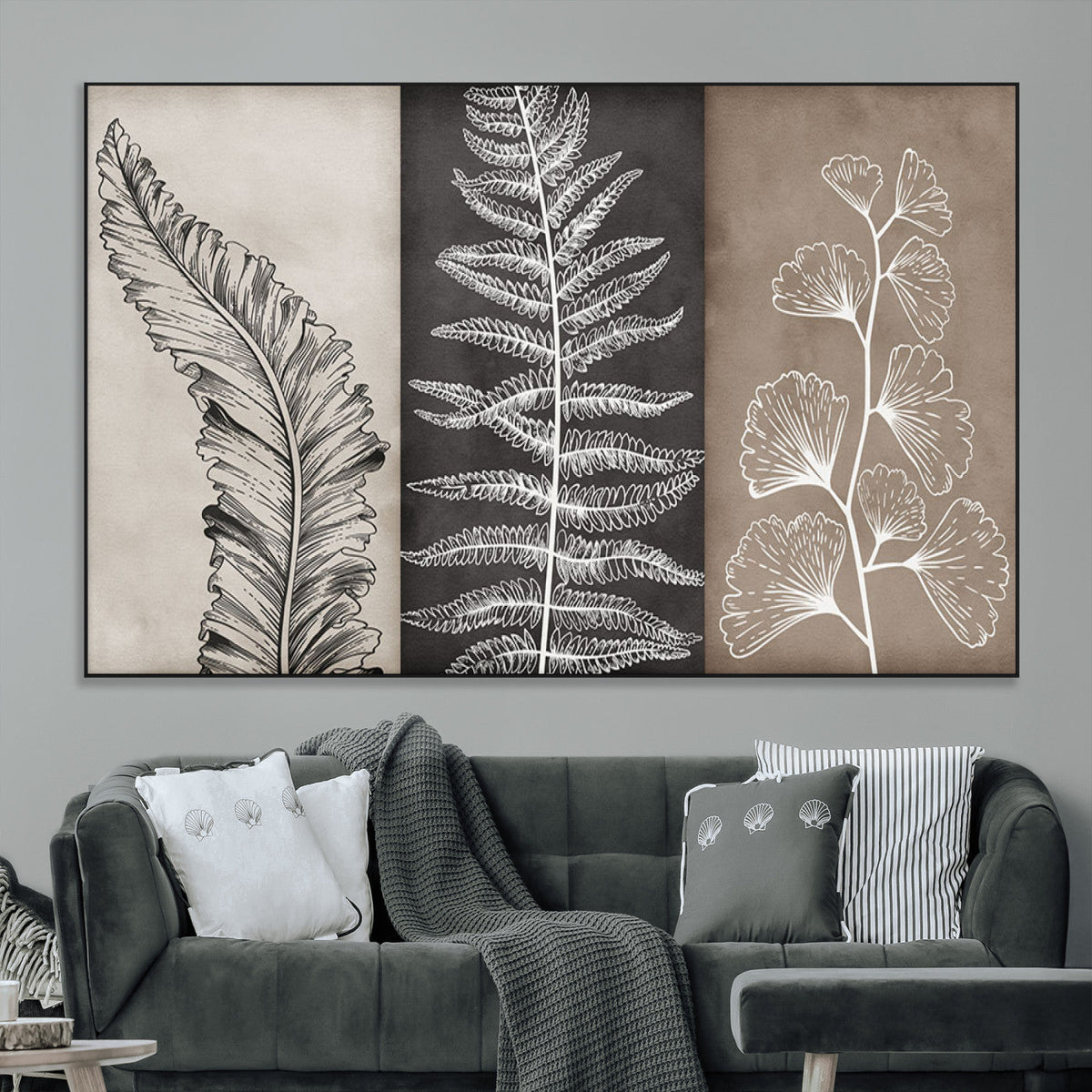 Minimalist Botanical Wall Art Canvas Print, Framed and Ready