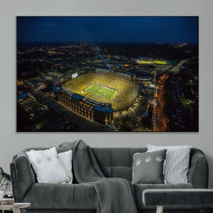 Michigan Stadium Night Game Wall Art – Sports Arena Aerial