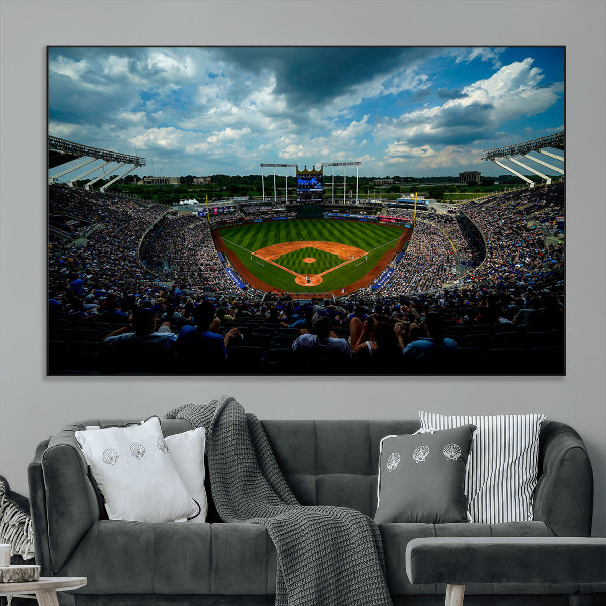 3-Panel Kauffman Stadium Wall Art Print | Large Kansas City