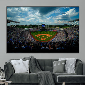 3-Panel Kauffman Stadium Wall Art Print | Large Kansas City