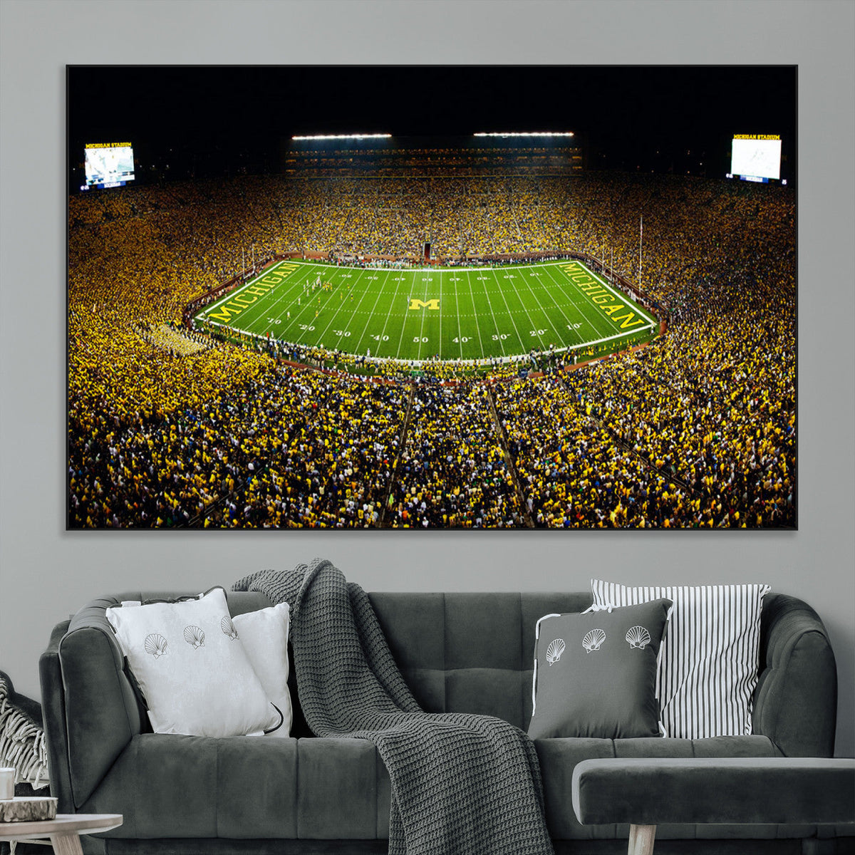 Stadium in Michigan Wall Art Canvas Print, Framed American
