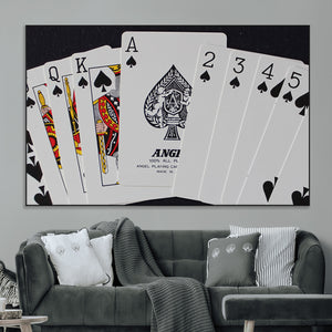 Poker Wall Art - Playing Cards Canvas Wall Art Print - Ace