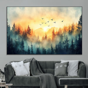 Abstract Forest Wall Art Print- Serene Nature Canvas Print