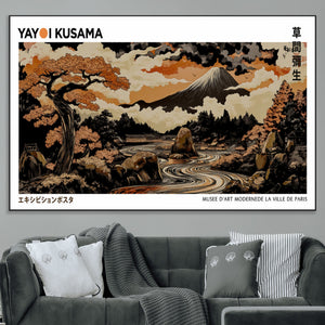 Modern Japanese Wall Art Canvas Print – Framed Abstract