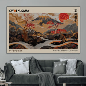 Modern Japanese Wall Art Canvas Print – Framed Abstract