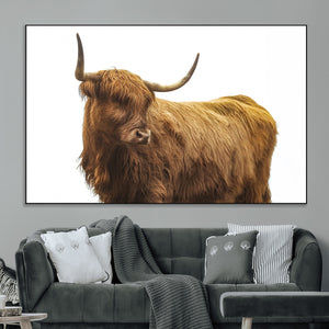 Highland Cow Wall Art Canvas Print – Framed Farmhouse Rustic