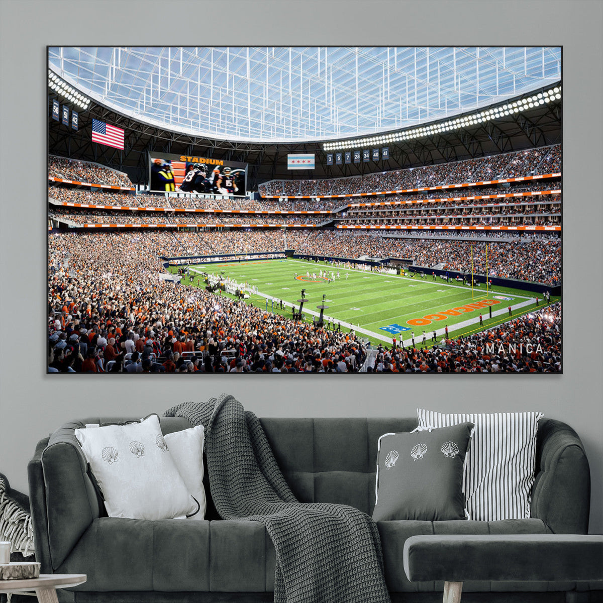 Chicago Bears Soldiers Field Wall Art Canvas Print – Framed