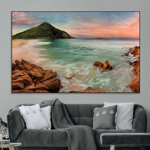 Coastal Landscape Wall Art Canvas Print – Rocky Shore and