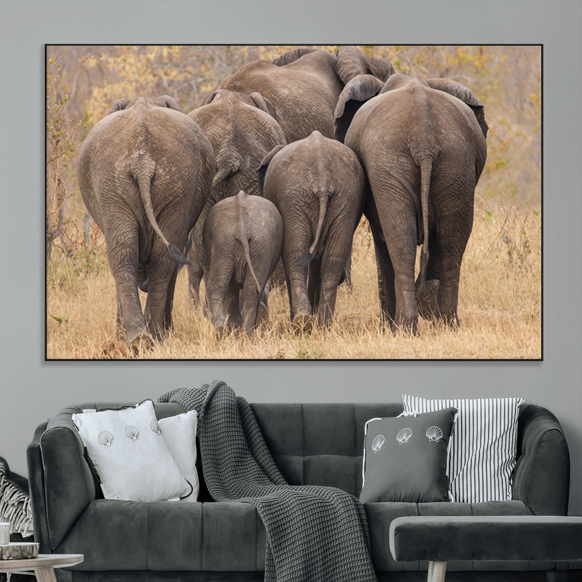 Wild Elephant Wall Art Canvas Print
