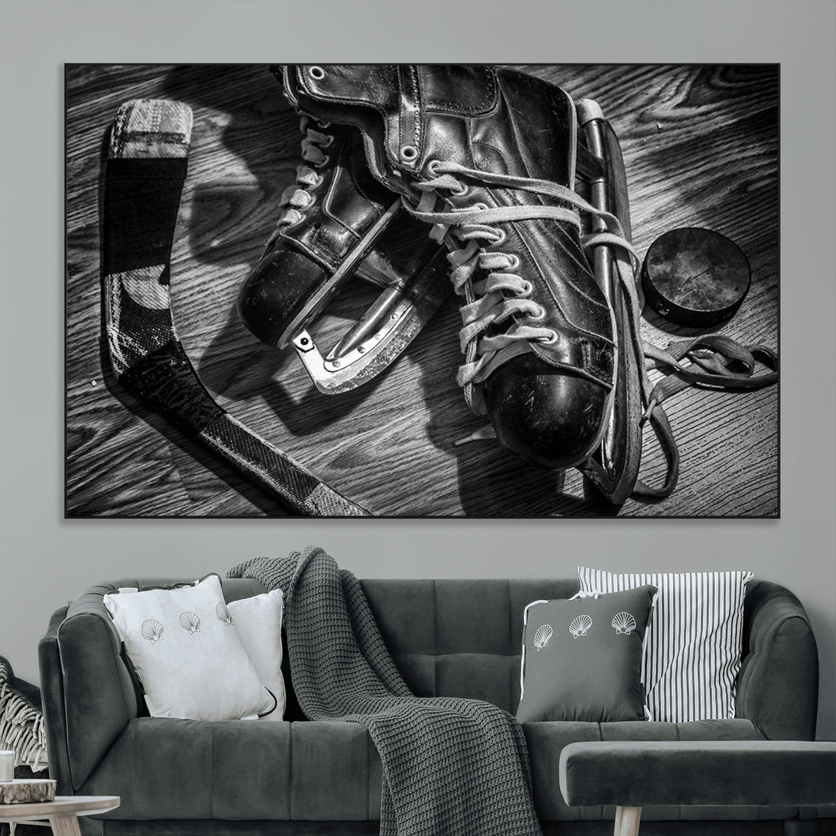 Old Pair of Mens Skates Wall Art Canvas, Men Skates Wall Art
