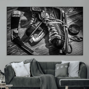 Old Pair of Mens Skates Wall Art Canvas, Men Skates Wall Art