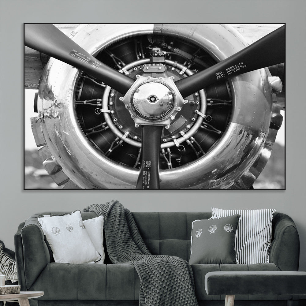 Vintage Airplane Wall Art Canvas Print