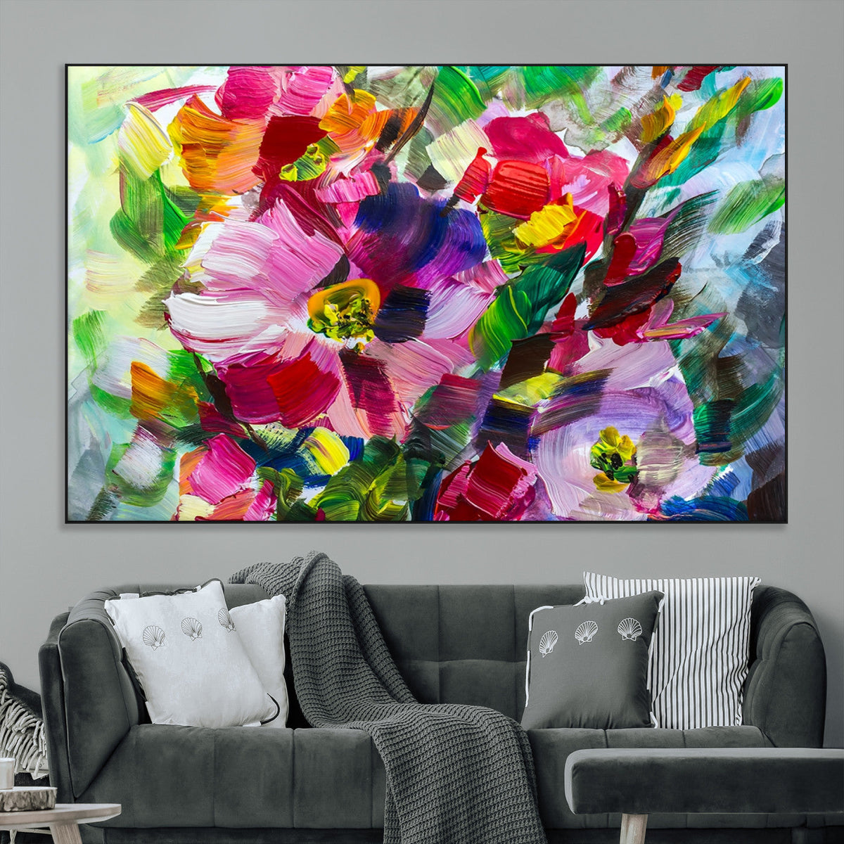 Oil Flower Abstract Canvas Print