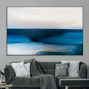 Dark Blue Abstract Wall Art Canvas Print