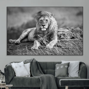 King Forest Lion Wall Art Canvas Print – Framed Majestic