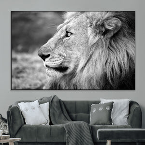 Lion Wall Art Canvas Print – Framed Majestic Wildlife