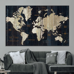 World Map Canvas Print – Detailed Map of the World Wall Art