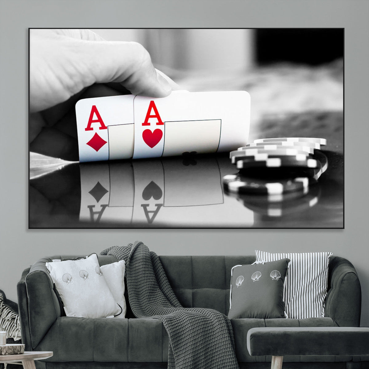 Aces Poker Art Poker Game Wall Art Canvas Print