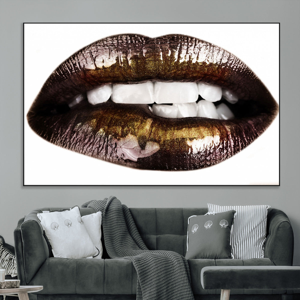 Close Up Lips Wall Art Canvas Print