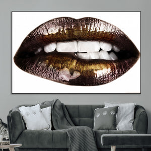 Close Up Lips Wall Art Canvas Print