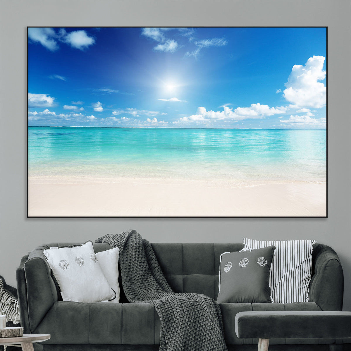 Blue Ocean Wall Art Canvas Print - Tranquil Ocean Paradise