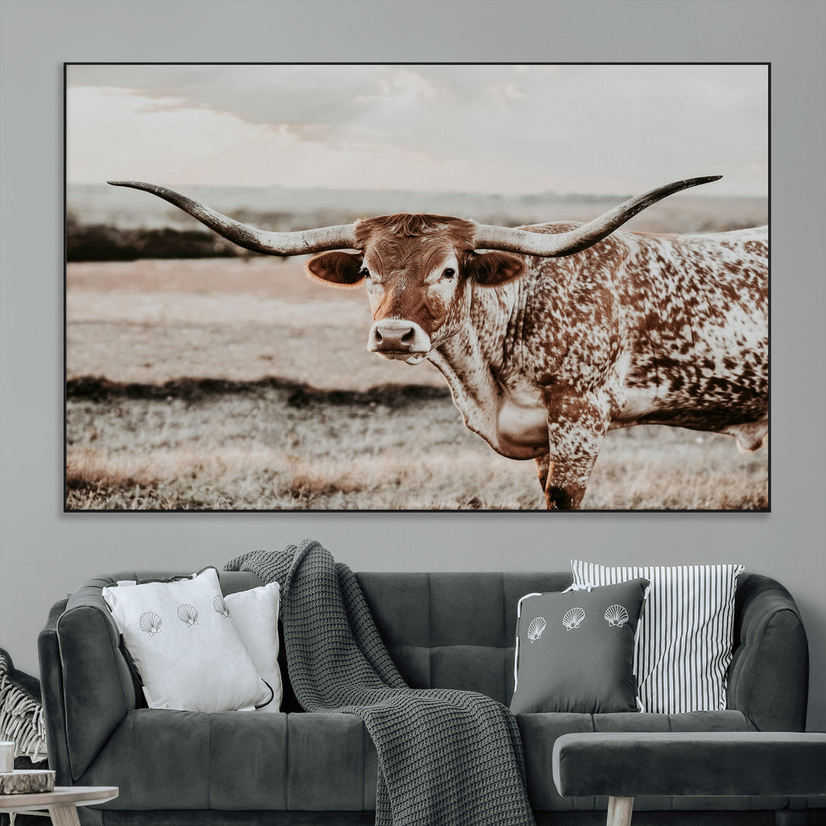 Texas Longhorn Canvas Wall Art Print – Majestic Western