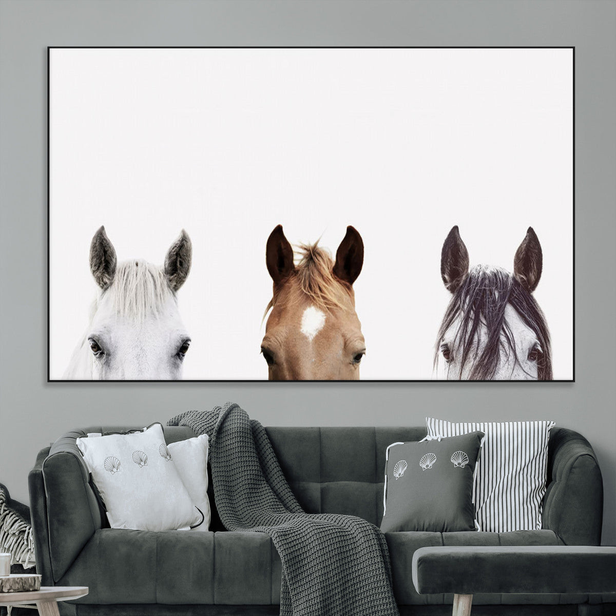 Horse Prints Set, Set of 3 Horse Wall Art, Horses Portraits,