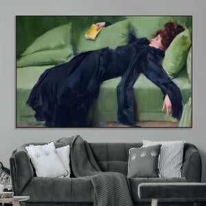 Decadent Girl by Ramon Casas Wall Art Canvas Print, Framed
