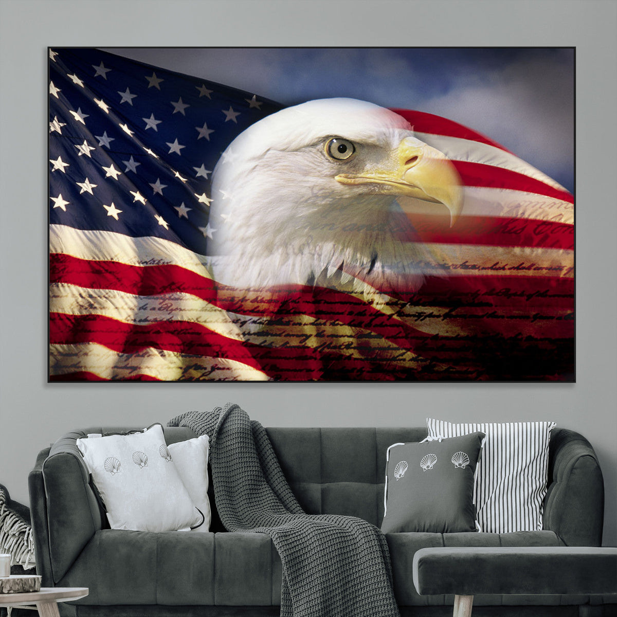 American Flag Eagle Symbol Wall Art, American Flag Eagle